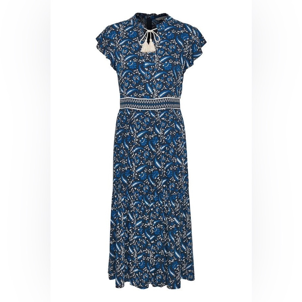 Part Two Copenhagen, maxi Midi dress floral Artwork Dark Blue